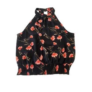 Sienna Sky- Black Floral Print Blouse Womens Size Medium